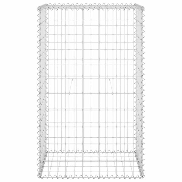 Gabionenwand mit Abdeckung Verzinkter Stahl 60x50x100 cm