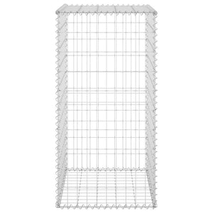 Gabionenwand mit Abdeckung Verzinkter Stahl 60x50x100 cm