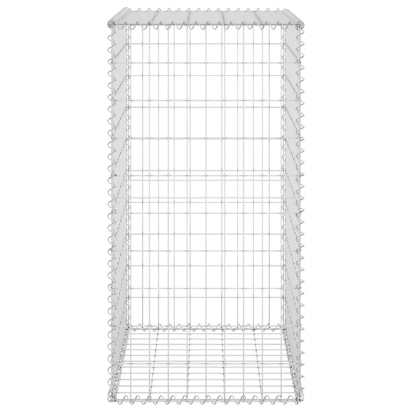 Gabionenwand mit Abdeckung Verzinkter Stahl 60x50x100 cm