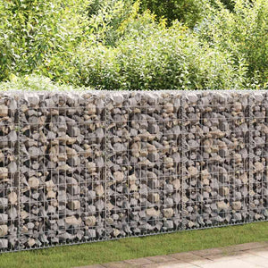 Gabionenwand mit Abdeckung Verzinkter Stahl 60x50x100 cm