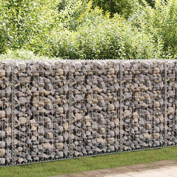 Gabionenwand mit Abdeckung Verzinkter Stahl 60x50x100 cm