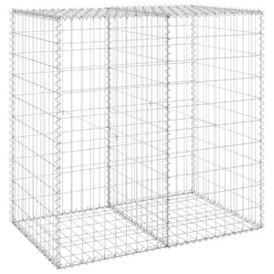 Gabionenwand mit Abdeckung Verzinkter Stahl 100x60x100 cm