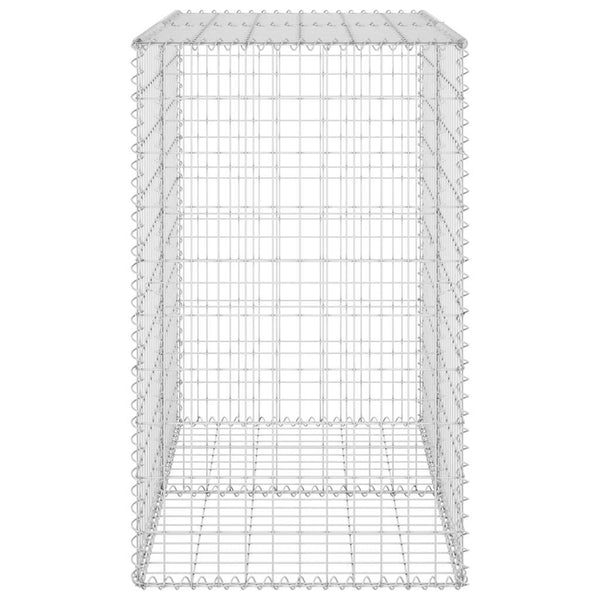 Gabionenwand mit Abdeckung Verzinkter Stahl 100x60x100 cm