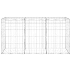 Gabionenwand mit Abdeckung Verzinkter Stahl 200x60x100 cm