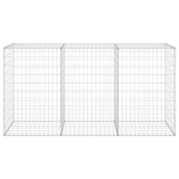Gabionenwand mit Abdeckung Verzinkter Stahl 200x60x100 cm