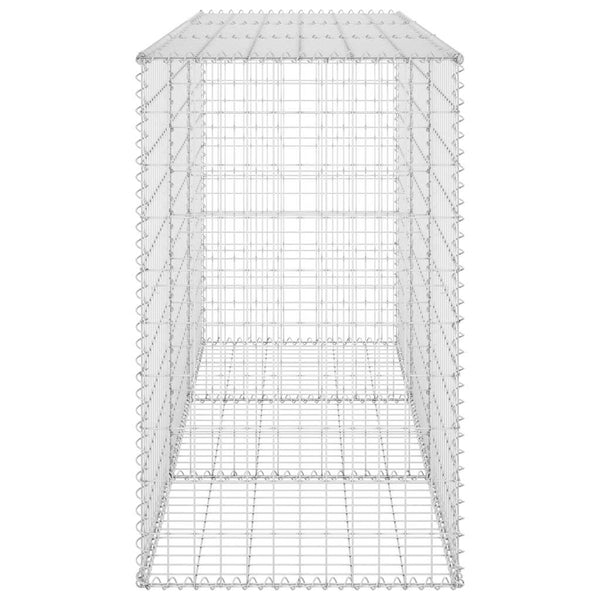 Gabionenwand mit Abdeckung Verzinkter Stahl 200x60x100 cm