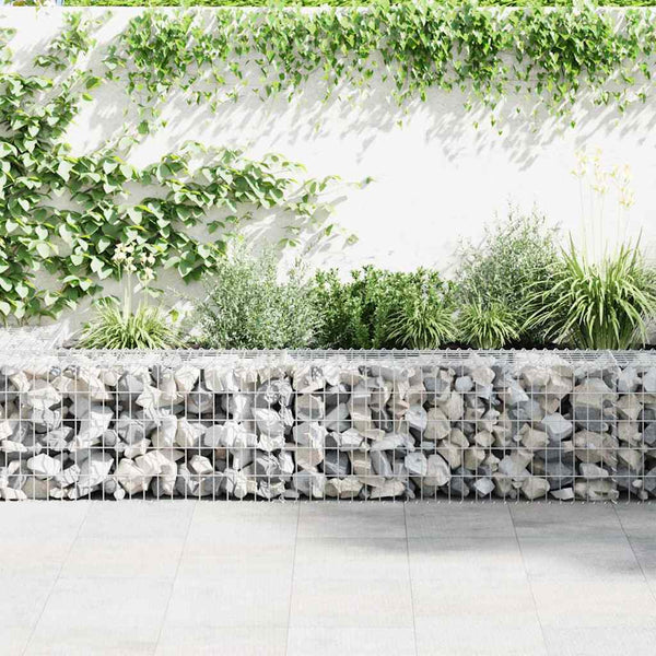 Gabionenwand mit Abdeckung Verzinkter Stahl 900x30x50 cm