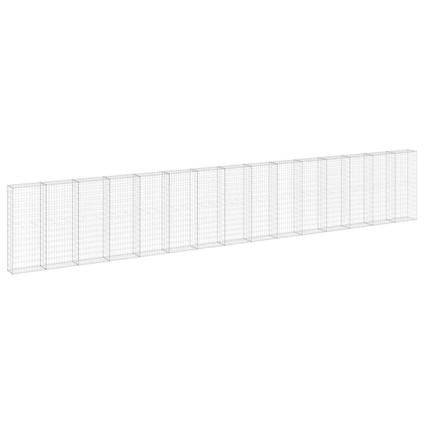 Gabionenwand mit Abdeckung Verzinkter Stahl 900x30x150 cm