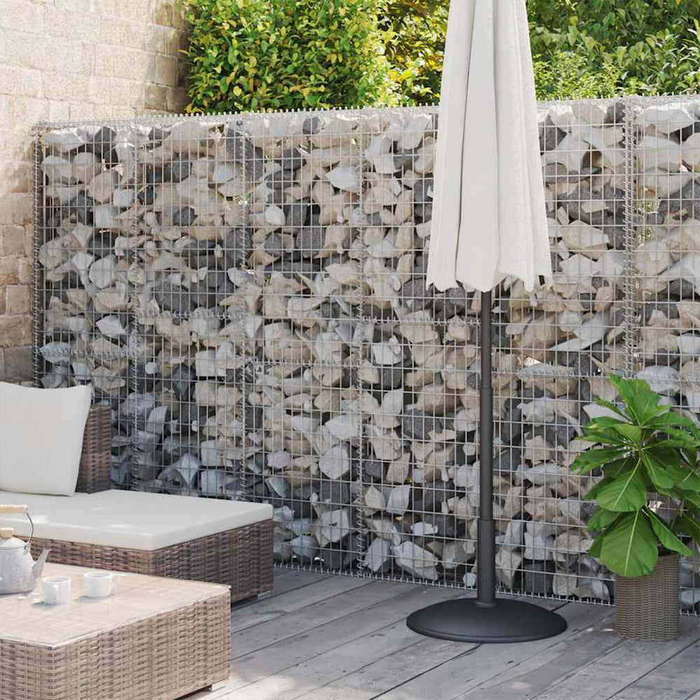 Gabionenwand mit Abdeckung Verzinkter Stahl 900x30x200 cm