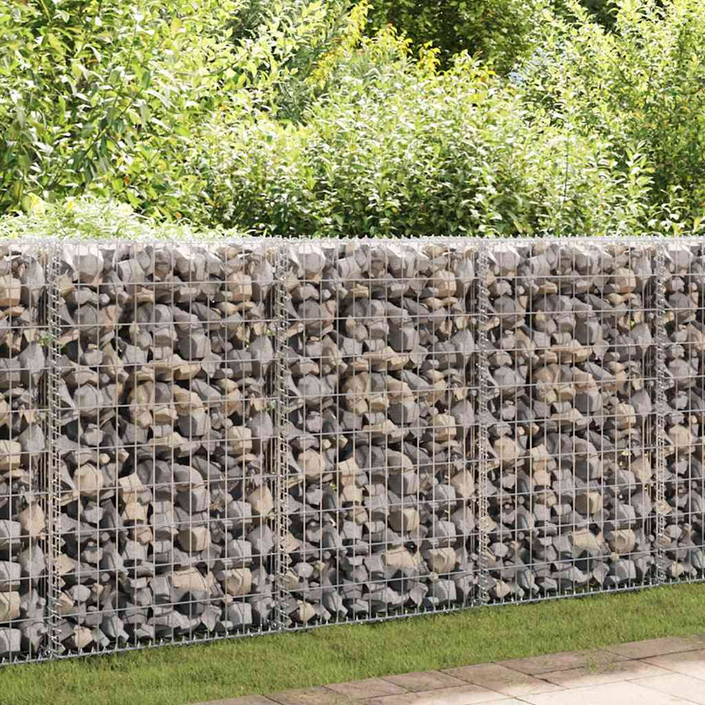 vidaXL Gabion Wall with Cover Galvanized Steel 300x30x100 cm