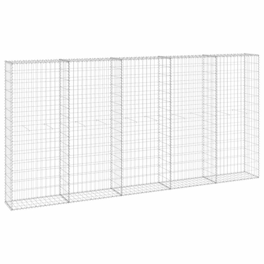 vidaXL Gabion Wall with Cover Galvanized Steel 300x30x150 cm