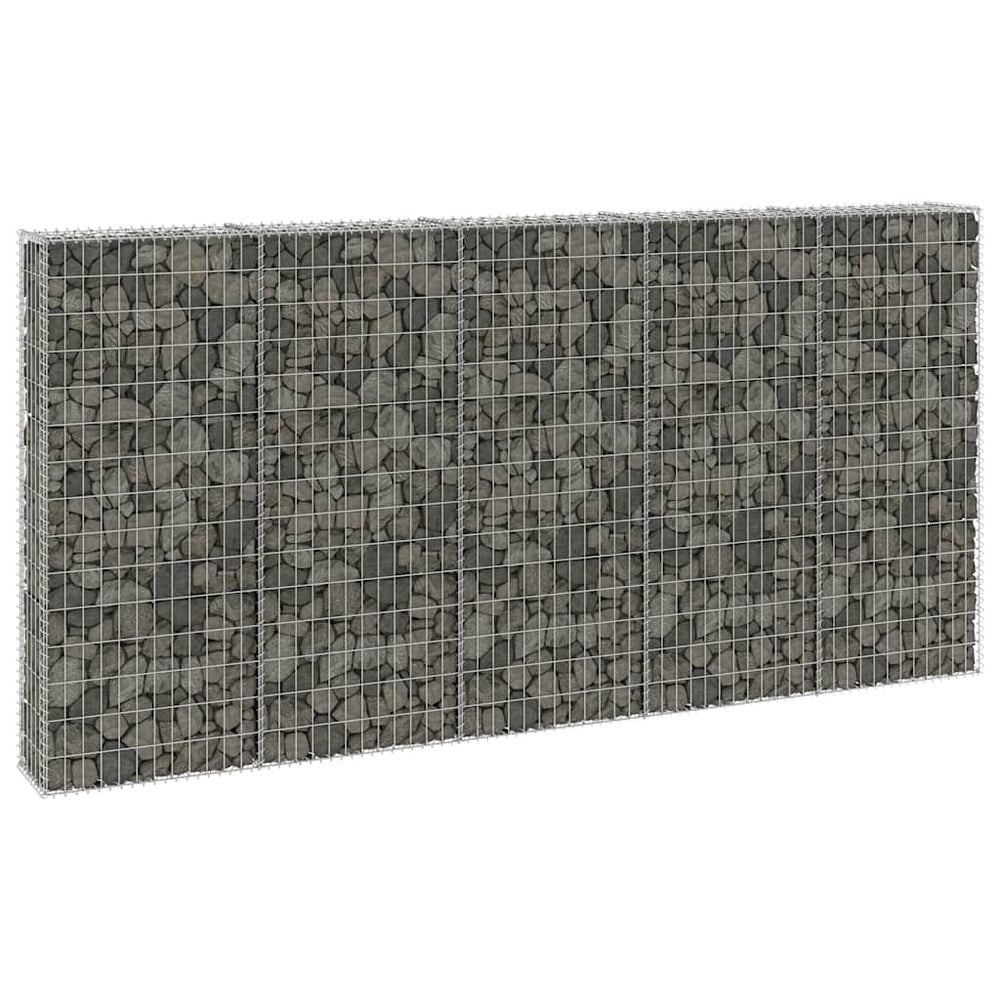 vidaXL Gabion Wall with Cover Galvanized Steel 300x30x150 cm