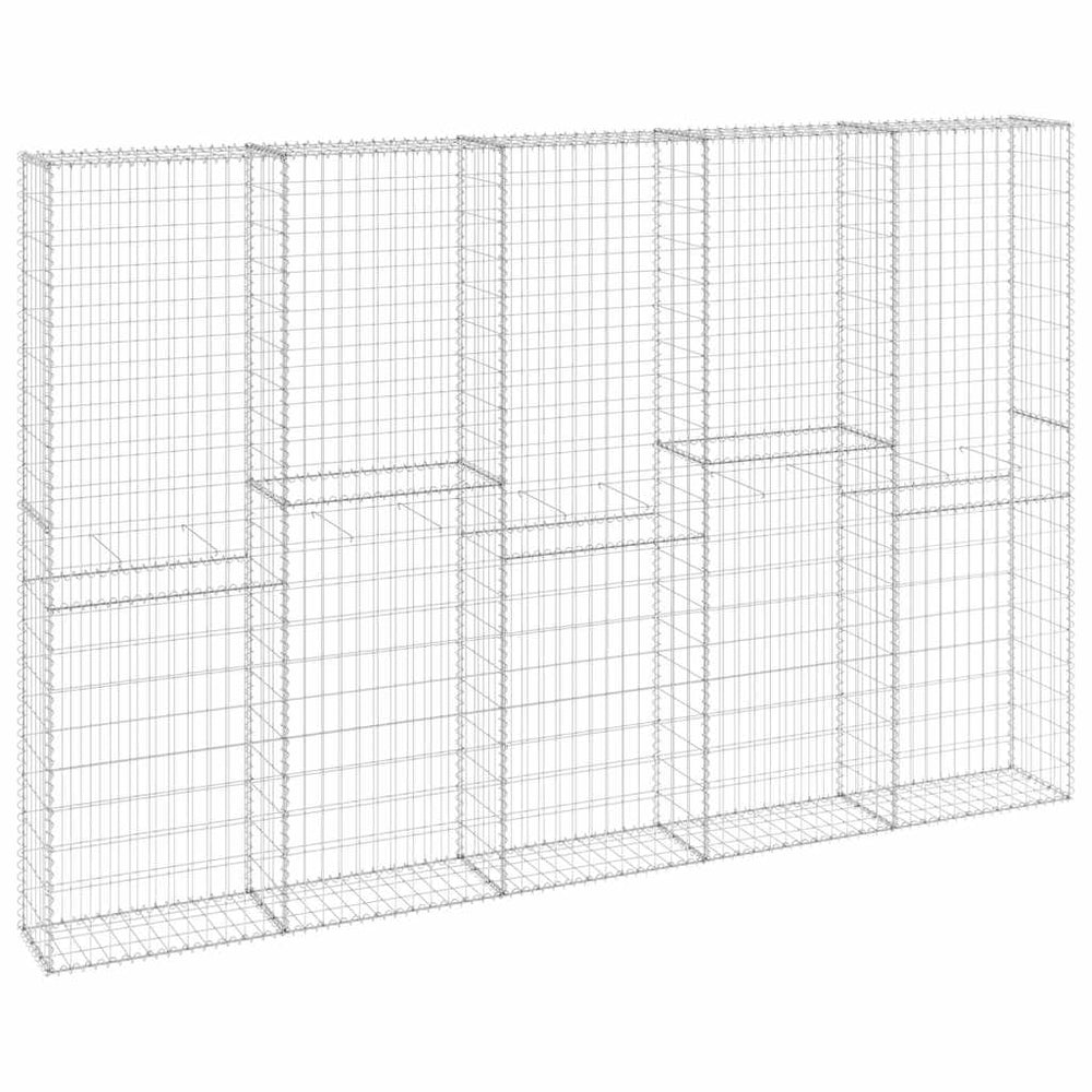 vidaXL Gabion Wall with Cover Galvanized Steel 300x30x200 cm