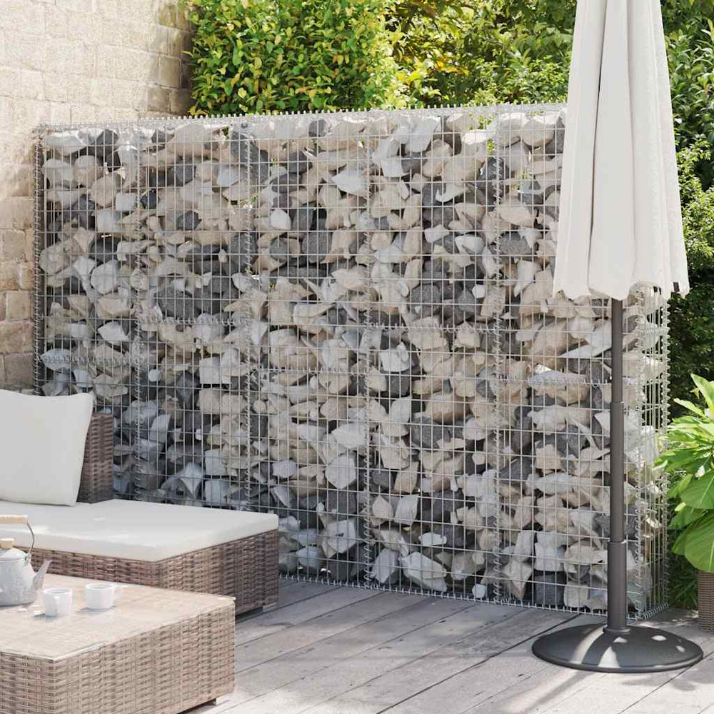 vidaXL Gabion Wall with Cover Galvanized Steel 300x30x200 cm