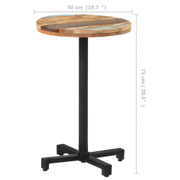 vidaXL Round Bistro Table Ø50x75 cm Solid Reclaimed Wood