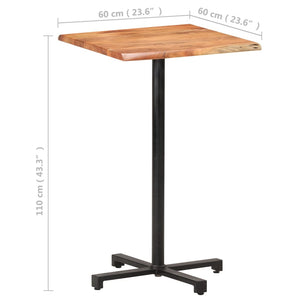vidaXL Bar Table with Live Edge 60x60x110 cm Solid Acacia Wood