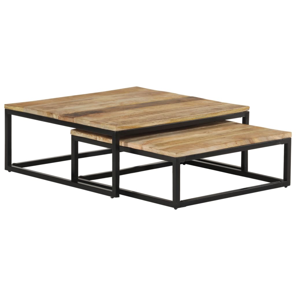 vidaXL Nesting Tables 2 pcs. Solid Mango Wood