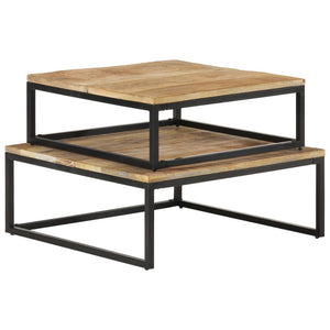 vidaXL Nesting Tables 2 pcs. Solid Mango Wood