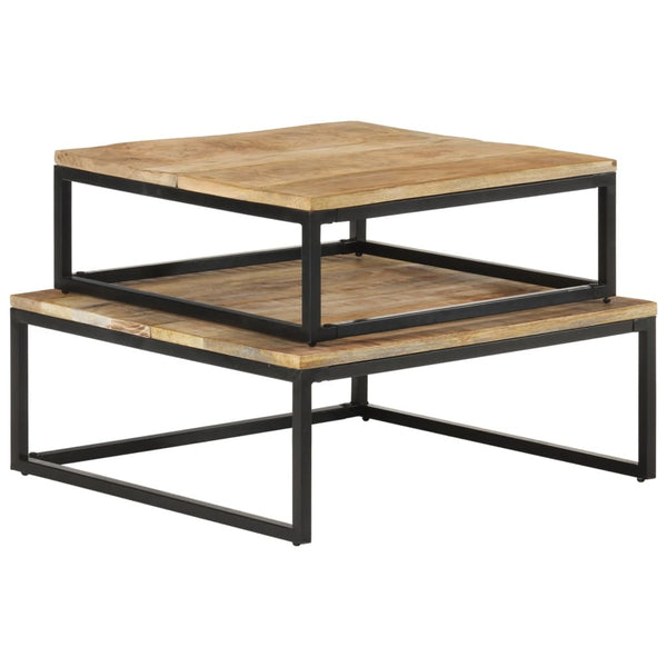 vidaXL Nesting Tables 2 pcs. Solid Mango Wood