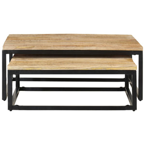 vidaXL Nesting Tables 2 pcs. Solid Mango Wood