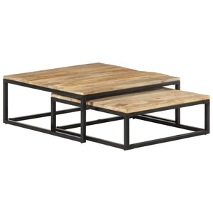 vidaXL Nesting Tables 2 pcs. Solid Mango Wood