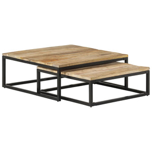 vidaXL Nesting Tables 2 pcs. Solid Mango Wood