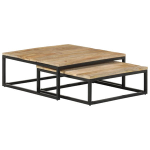 vidaXL Nesting Tables 2 pcs. Solid Mango Wood