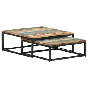 vidaXL Nesting Tables 2 pcs Solid Reclaimed Wood