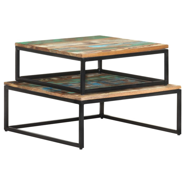 vidaXL Nesting Tables 2 pcs Solid Reclaimed Wood