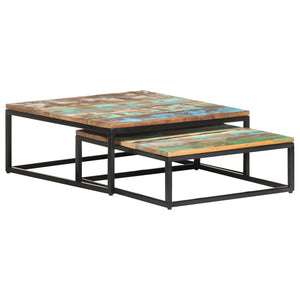 vidaXL Nesting Tables 2 pcs Solid Reclaimed Wood