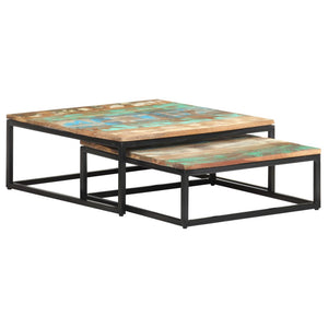 vidaXL Nesting Tables 2 pcs Solid Reclaimed Wood