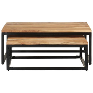 vidaXL Nesting Tables 2 pcs Solid Acacia Wood