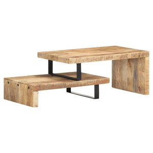 vidaXL 2-Piece Coffee Table Set Solid Mango Wood