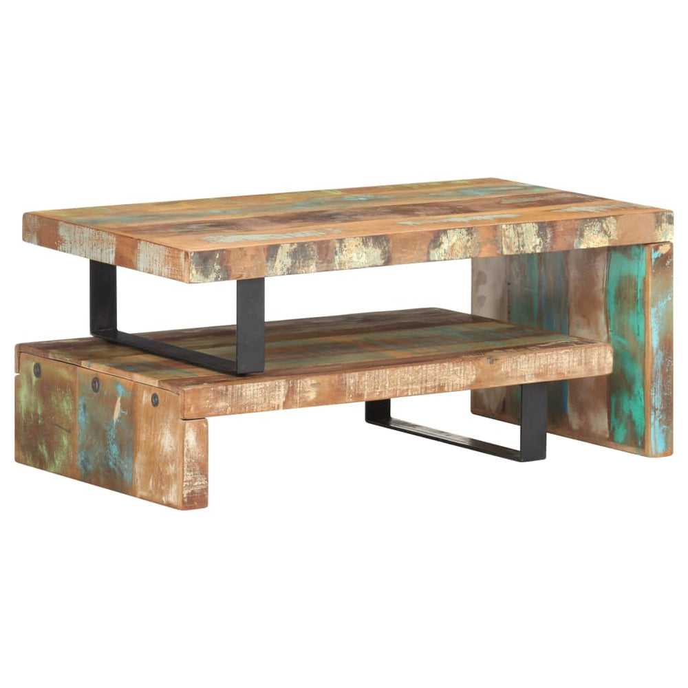 vidaXL 2-Piece Coffee Table Set Solid Reclaimed Wood