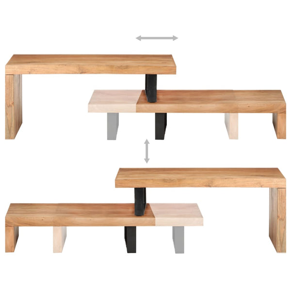 vidaXL 2-Piece Coffee Table Set Solid Acacia Wood