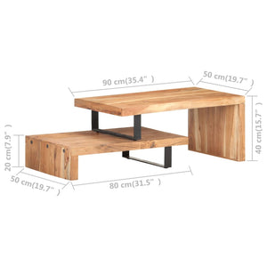 vidaXL 2-Piece Coffee Table Set Solid Acacia Wood