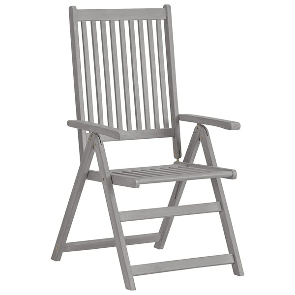 vidaXL Adjustable Garden Chairs 3 pcs. Grey Solid Acacia Wood