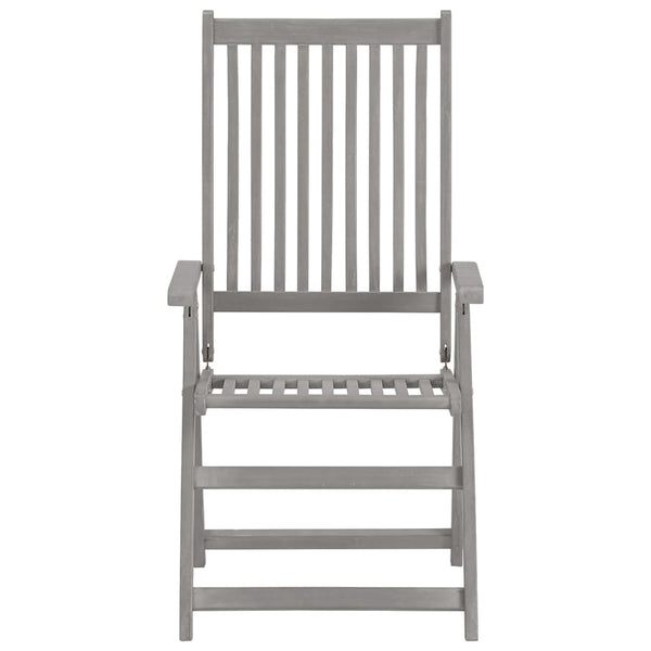 vidaXL Adjustable Garden Chairs 3 pcs. Grey Solid Acacia Wood