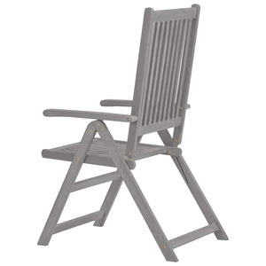 vidaXL Adjustable Garden Chairs 3 pcs. Grey Solid Acacia Wood