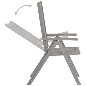 vidaXL Adjustable Garden Chairs 3 pcs. Grey Solid Acacia Wood