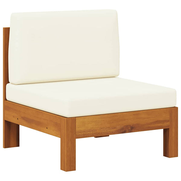 vidaXL Acacia Solid Wood Centre Sofa with Cream Cushions