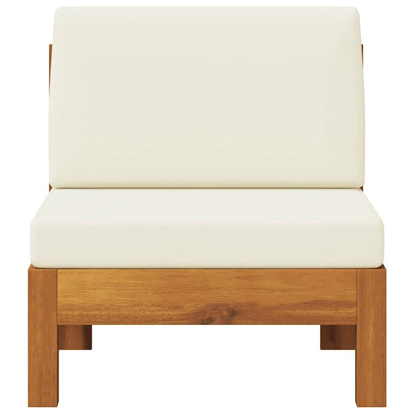 vidaXL Acacia Solid Wood Centre Sofa with Cream Cushions