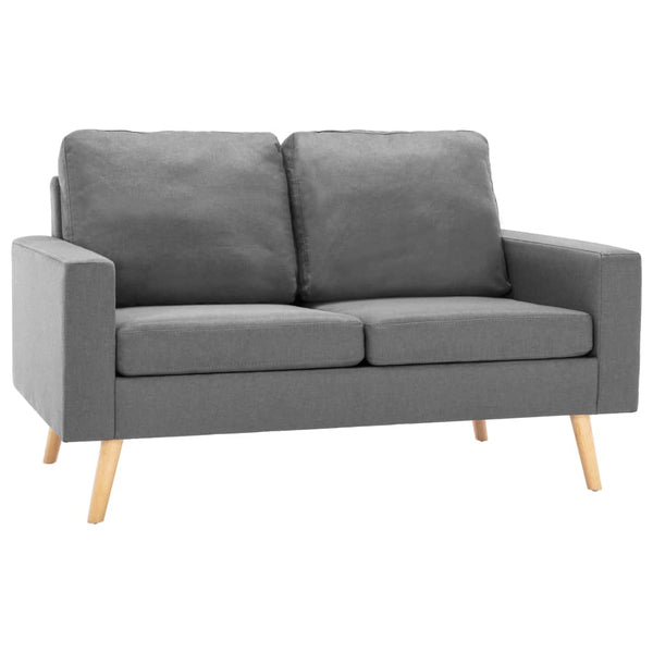 vidaXL 2-Seater Sofa Set Fabric Light Grey