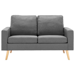 vidaXL 2-Seater Sofa Set Fabric Light Grey