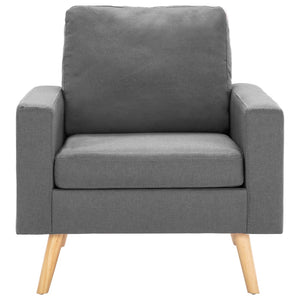 vidaXL 2-Seater Sofa Set Fabric Light Grey