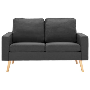 vidaXL 2-Seater Sofa Set Fabric Dark Grey