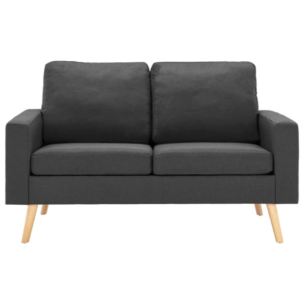 vidaXL 2-Seater Sofa Set Fabric Dark Grey