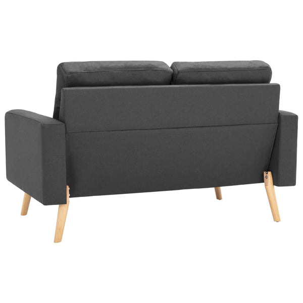 vidaXL 2-Seater Sofa Set Fabric Dark Grey