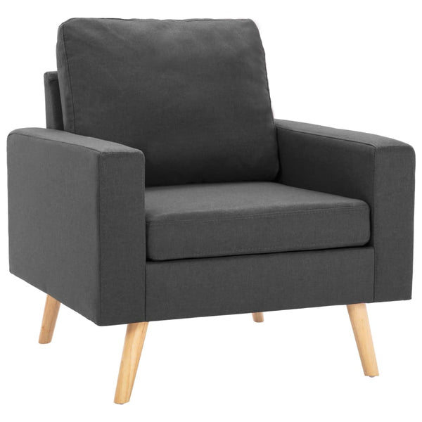 vidaXL 2-Seater Sofa Set Fabric Dark Grey