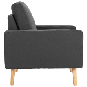 vidaXL 2-Seater Sofa Set Fabric Dark Grey